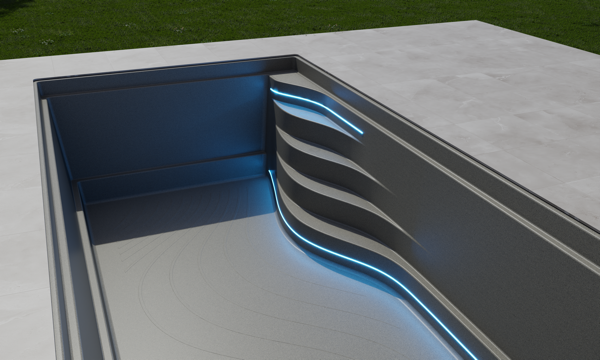 LED-beleuchtete Poolstufen